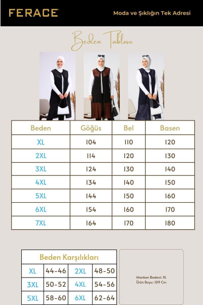 Ayollar uchun katta hajmli jilet Ona uzun va toshli qizil-jigarrang - 10