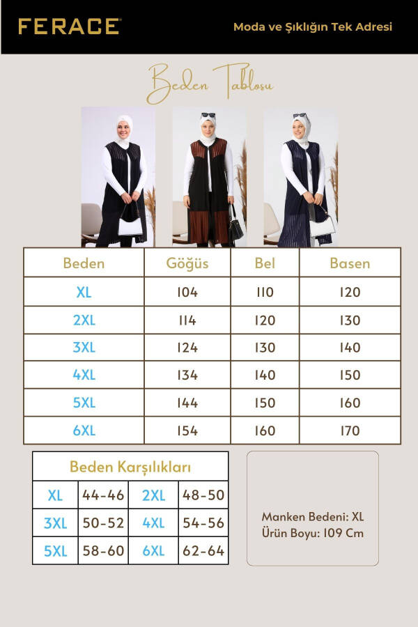 Ayollar uchun katta hajmli jilet Ona uzun va toshli qizil-jigarrang - 2