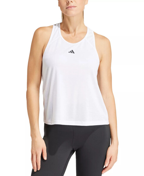 Ayollar uchun kichik logoli Racerback tank top oq - 1