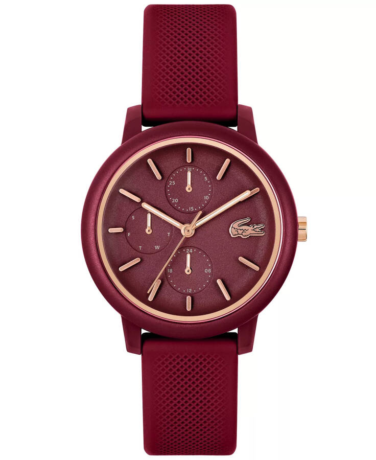 Ayollar uchun L.12.12 Multi Burgundy Silikon Kamarli Soat 38mm Burgundy - 1