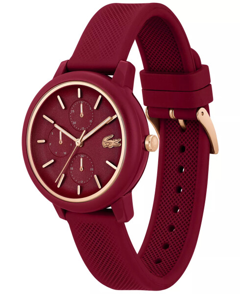 Ayollar uchun L.12.12 Multi Burgundy Silikon Kamarli Soat 38mm Burgundy - 2