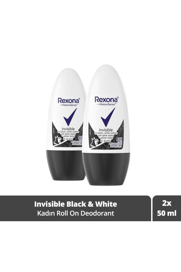 Ayollar uchun Roll On Deodorant Ko'rinmas Qora va Oq Kiyimlarda 50 ml X2 Dona - 1