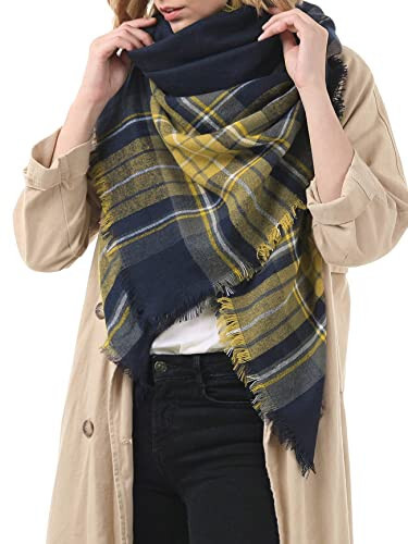 Ayollar uchun shirin sovg'alar - ayollar uchun sovg'a sifatida sharflar Plaid Blanket Scarf moda Tartan sharflar katta o'lchamli o'rash shawl sovg'a - 2