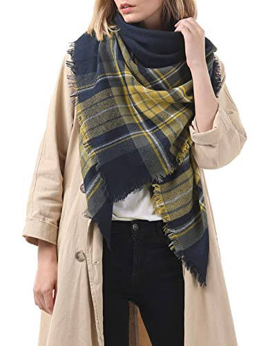 Ayollar uchun shirin sovg'alar - ayollar uchun sovg'a sifatida sharflar Plaid Blanket Scarf moda Tartan sharflar katta o'lchamli o'rash shawl sovg'a - 3