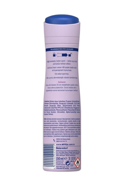 Ayollar uchun sprey dezodorant Double Effect 150ml, ter hidi hissiga qarshi 48 soat himoya, silliq qovurg'a osti - 4