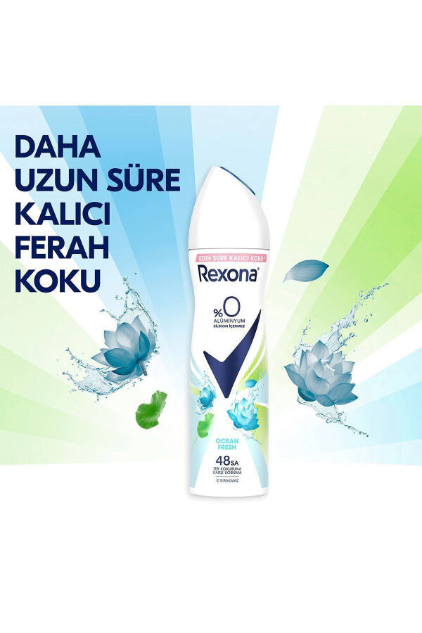 Ayollar uchun sprey dezodorant Ocean Fresh 0% alyuminiy 48 soat ter hidi qarshi himoya 150 ml X3 - 3