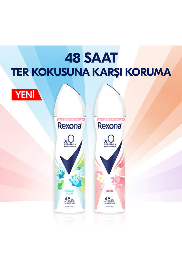 Ayollar uchun sprey dezodorant Ocean Fresh 0% alyuminiy 48 soat ter hidi qarshi himoya 150 ml X3 - 13