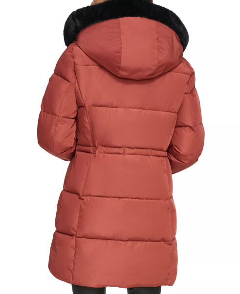 Ayollar uchun sun'iy mo'yna bilan bezatilgan kaputli Anorak Puffer paltosi Brick Lane - 2