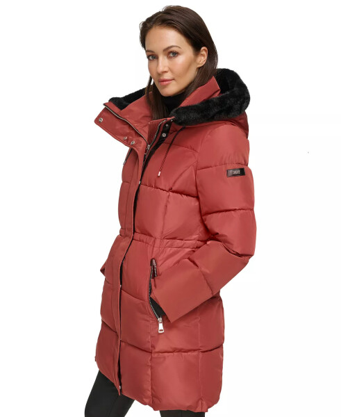 Ayollar uchun sun'iy mo'yna bilan bezatilgan kaputli Anorak Puffer paltosi Brick Lane - 3