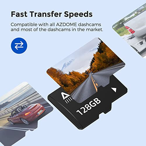 AZDOME Dual Dash Cam with 128GB SD Card and Mini USB OBD Hardwire Kit - 4