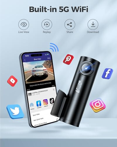 AZDOME M300S Ön ve Arka 4K, 5.8G WiFi GPS Araç Kamerası, 64GB SD Kart, 170° Geniş Açı, Sesli Komut, G-Sensör, WDR Gece Görüşü, 24 Saat Park Gözetimi, Maksimum 256GB Desteği - 7