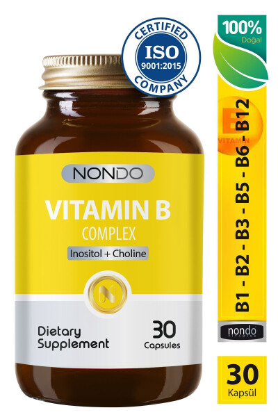 B Kompleks Vitamini 30 Kapsül (B1, B2, B3, B5, B6, B12 Vitaminleri) - 1