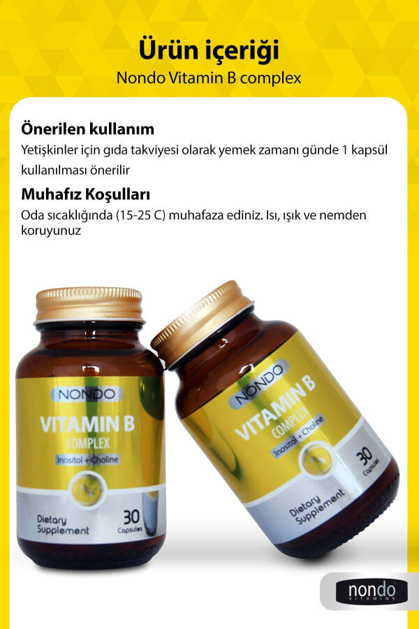 B Kompleks Vitamini 30 Kapsül (B1, B2, B3, B5, B6, B12 Vitaminleri) - 2