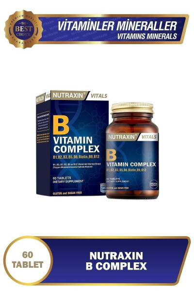 B Kompleksi Vitamin 60 Tablet B1, B2, B3, B5, B6, B12 - 9