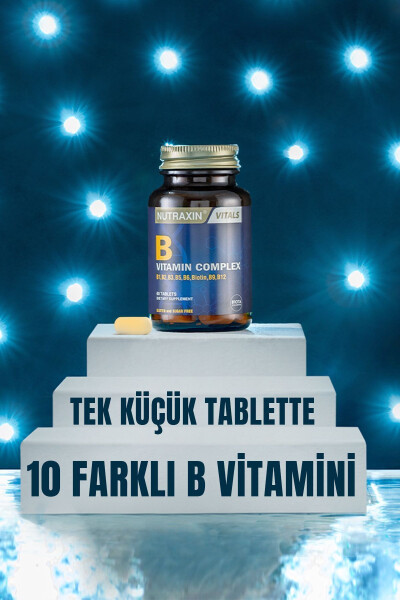 B Kompleksi Vitamin 60 Tablet B1, B2, B3, B5, B6, B12 - 12