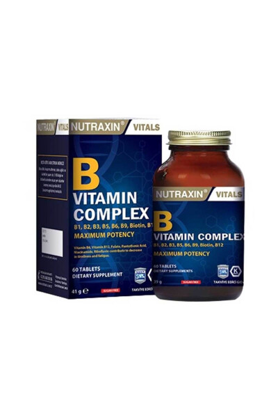 B Kompleksi Vitamin 60 Tablet B1, B2, B3, B5, B6, B12 - 4