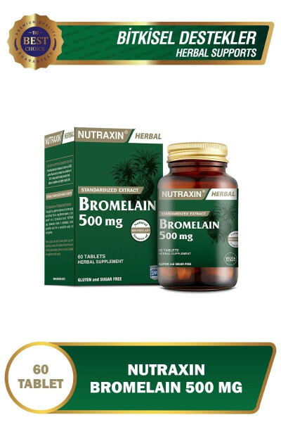 B1, B2, B3, B5, B6, B12 İçeren B Vitamini Kompleksi 60 Tablet + Bromelain Ananas 60 Kapsül - 2