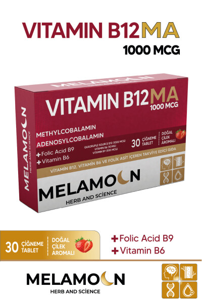 B12, B6 and Folic Acid: Nervous System, Pregnancy and Blood Formation Support 1000mcg - 7