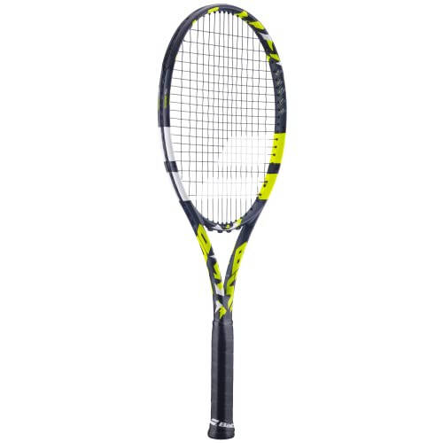 Babolat Boost Aero Tennis Raketi (Sariq) O'rta Kuchlanishda Oq Babolat Syn Gut Simlari bilan Tortilgan - 3