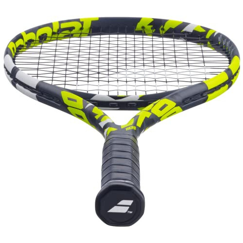 Babolat Boost Aero Tennis Raketi (Sariq) O'rta Kuchlanishda Oq Babolat Syn Gut Simlari bilan Tortilgan - 4