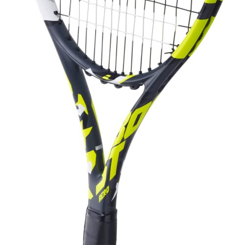 Babolat Boost Aero Tennis Raketi (Sariq) O'rta Kuchlanishda Oq Babolat Syn Gut Simlari bilan Tortilgan - 5