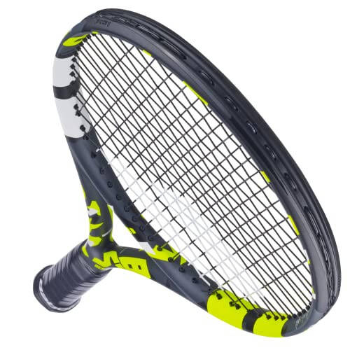 Babolat Boost Aero Tennis Raketi (Sariq) O'rta Kuchlanishda Oq Babolat Syn Gut Simlari bilan Tortilgan - 6