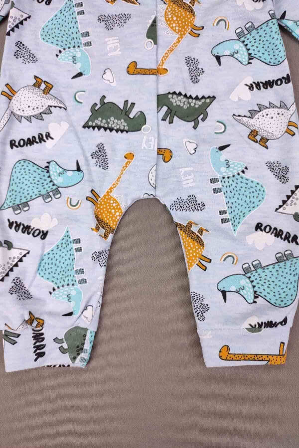 Baby 5 Buy 4 Pay Newborn Boy Baby Cotton Slim Fit Roar Dino Zippered Jumpsuit 14771 - 2