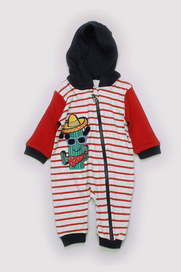 Baby 5 Buy 4 Pay Newborn Seasonal Hooded Zippered Cotton Tights Cactus Printed Jumpsuit 13688 - 6