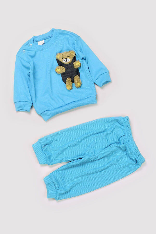 Baby 5 Get 4 Pay Newborn Baby Cotton Slim Fit Pocket Bear Figure Set 2 Piece Sweat Pants 13428 - 7