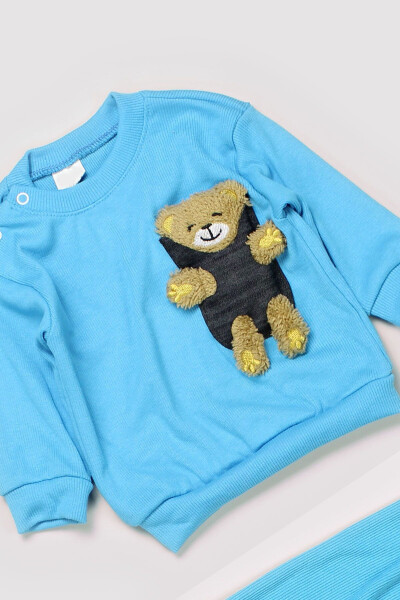 Baby 5 Get 4 Pay Newborn Baby Cotton Slim Fit Pocket Bear Figure Set 2 Piece Sweat Pants 13428 - 8