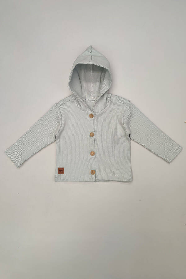 Baby 5 Plus 4 Pay Newborn Child Medium Thick Flexible Cotton Hooded Wooden Button Cardigan Gift 15318 - 3