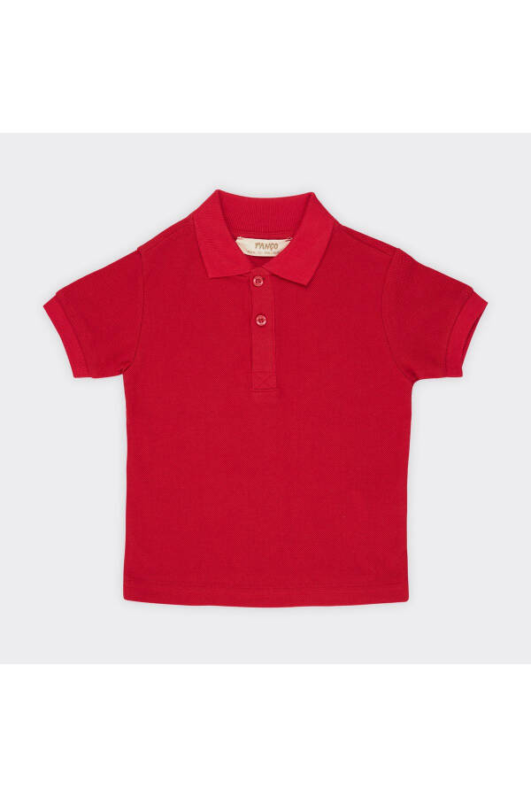 Baby Boy Basic Red Piqué T-Shirt - 4