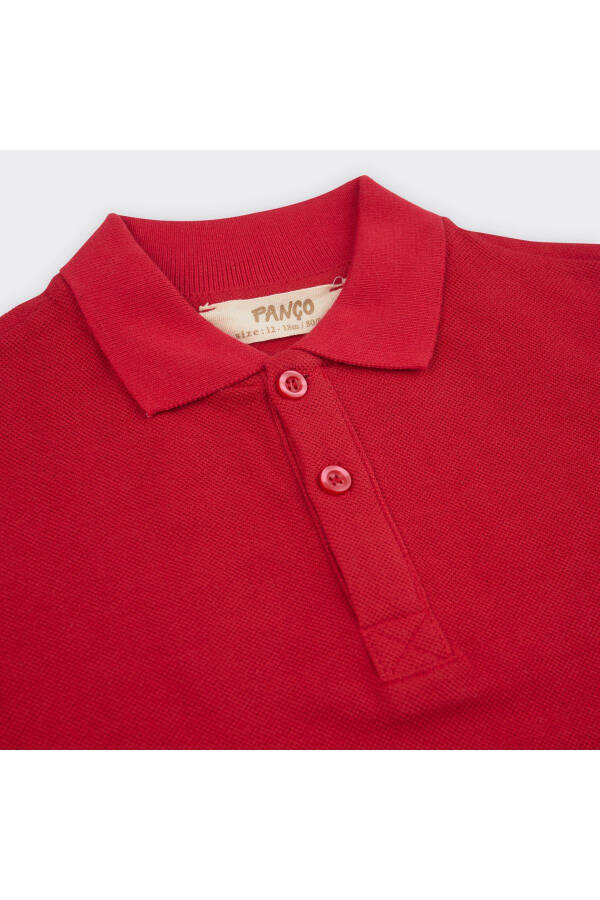 Baby Boy Basic Red Piqué T-Shirt - 7