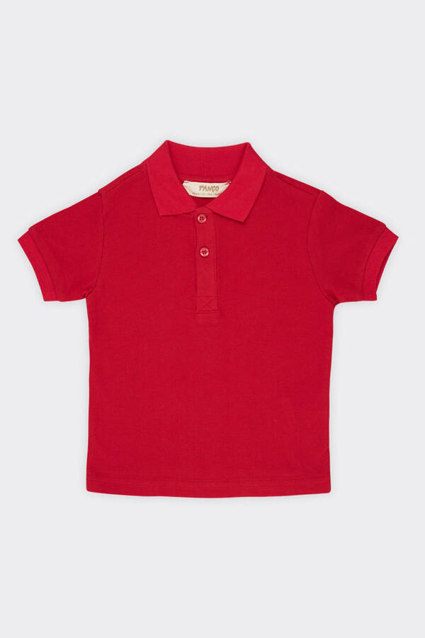 Baby Boy Basic Red Piqué T-Shirt - 1