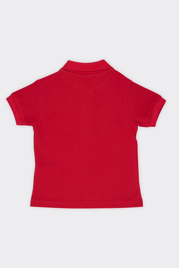 Baby Boy Basic Red Piqué T-Shirt - 2