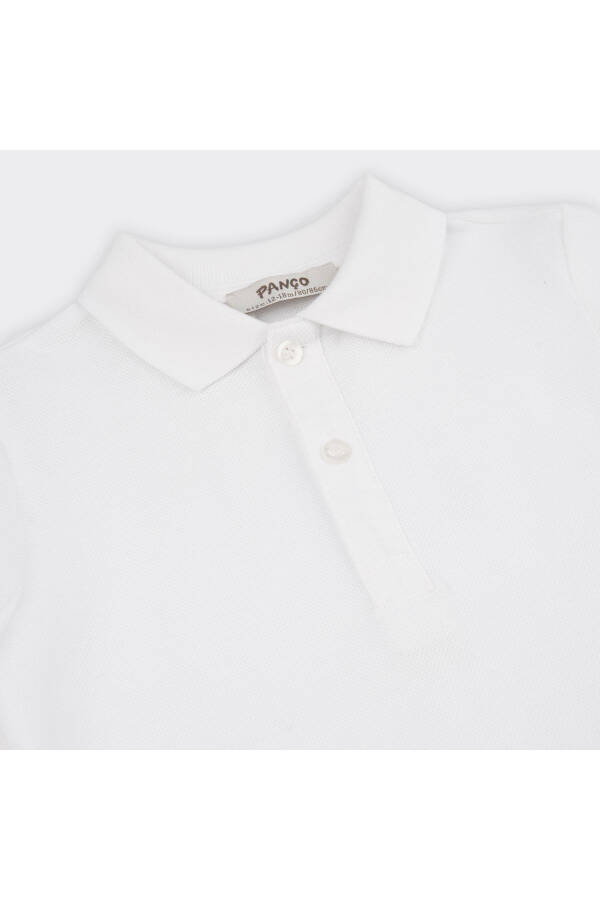 Baby Boy Basic White Piqué T-Shirt - 5