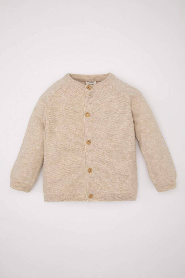 Baby Boy Bike Neck Buttoned Knit Cardigan - 1