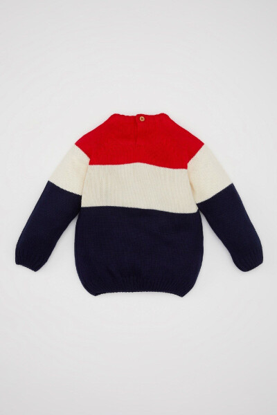 Baby Boy Bike Neck Color Block Sweater A3850A524WN - 4