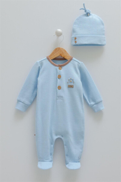 Baby Boy Blue Buttoned Romper Set (0-12 Months) - 4