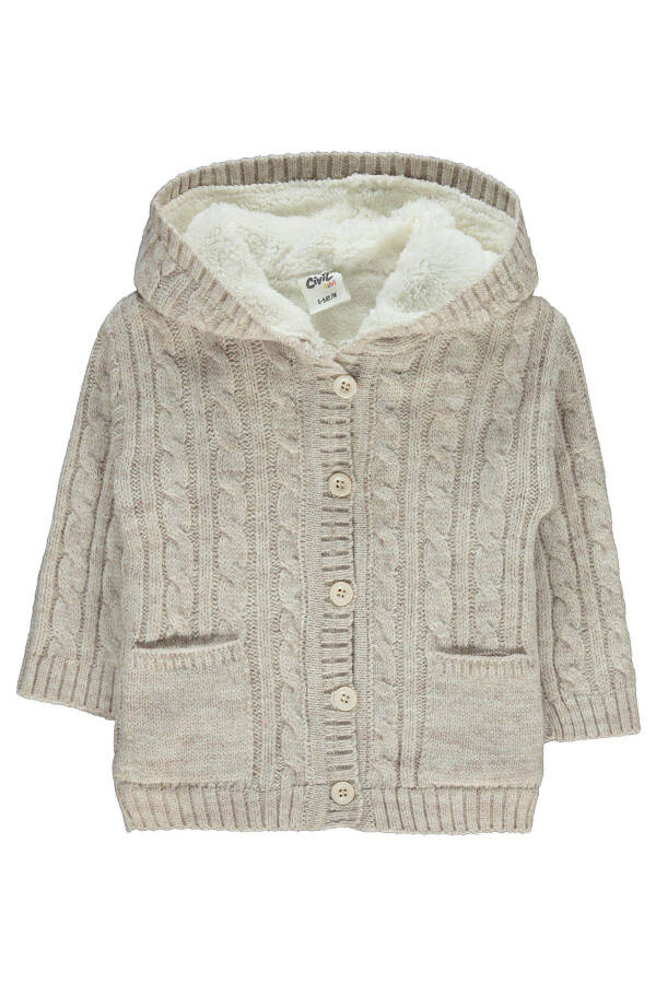 Baby Boy Cardigan 6-18 Months Beige - 5