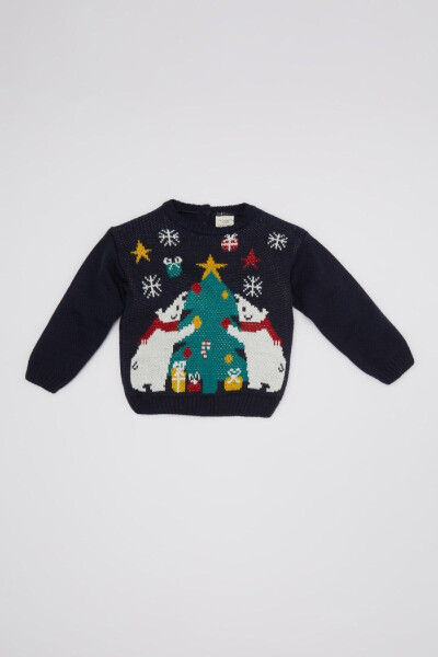 Baby Boy Christmas Print Sweater C8878A524WN - 1