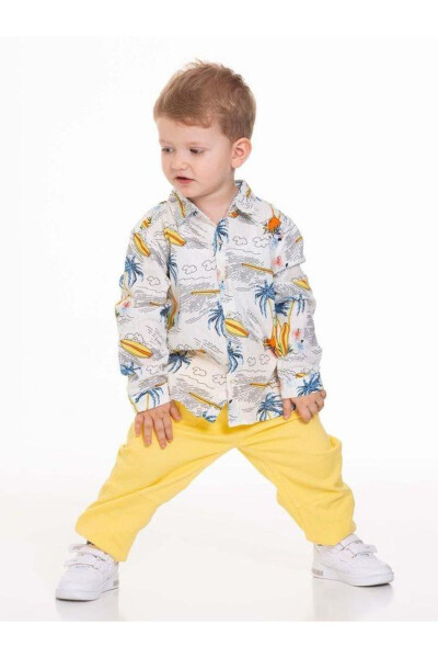 Baby Boy Cotton Palm Shirt - 4