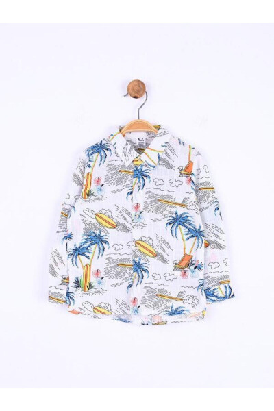 Baby Boy Cotton Palm Shirt - 8