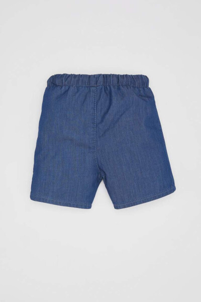 Baby Boy Drawstring Jean Shorts Mint Blue - 6