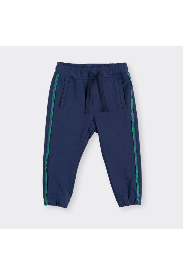 Baby Boy Elastic Cuff Navy Sweatpants - 7