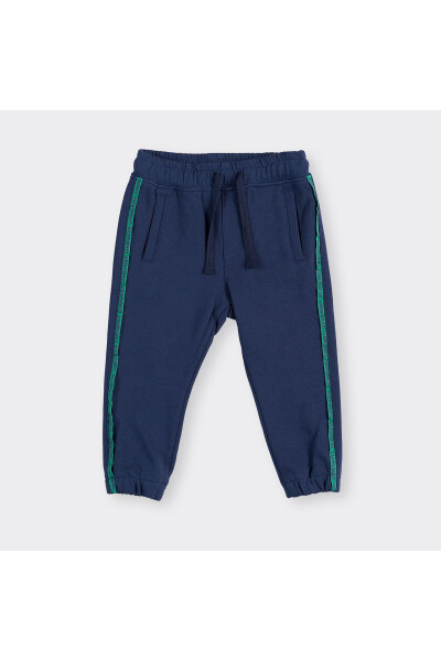 Baby Boy Elastic Cuff Navy Sweatpants - 4