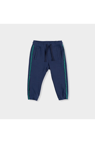 Baby Boy Elastic Cuff Navy Sweatpants - 1