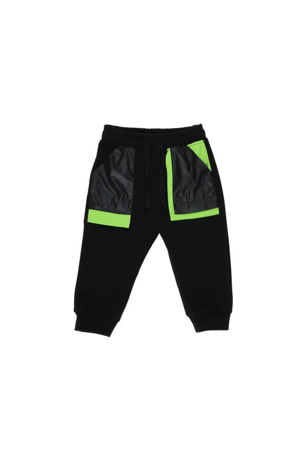 Baby Boy Elastic Waist Black Sweatpants - 4