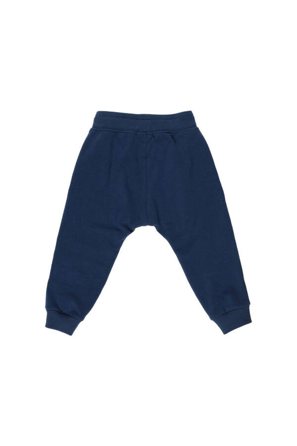 Baby Boy Elastic Waistband Navy Sweatpants - 2