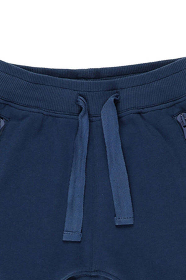 Baby Boy Elastic Waistband Navy Sweatpants - 3